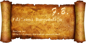 Füzesi Barnabás névjegykártya