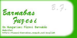 barnabas fuzesi business card