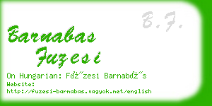 barnabas fuzesi business card